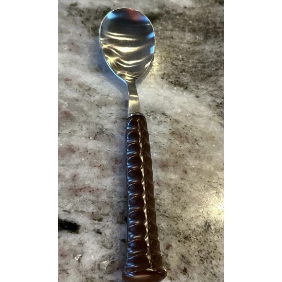 NEW Lot of 4 Noritake Brown 18-8 Stainless Primastone Teaspoons - Picture 1 of 3